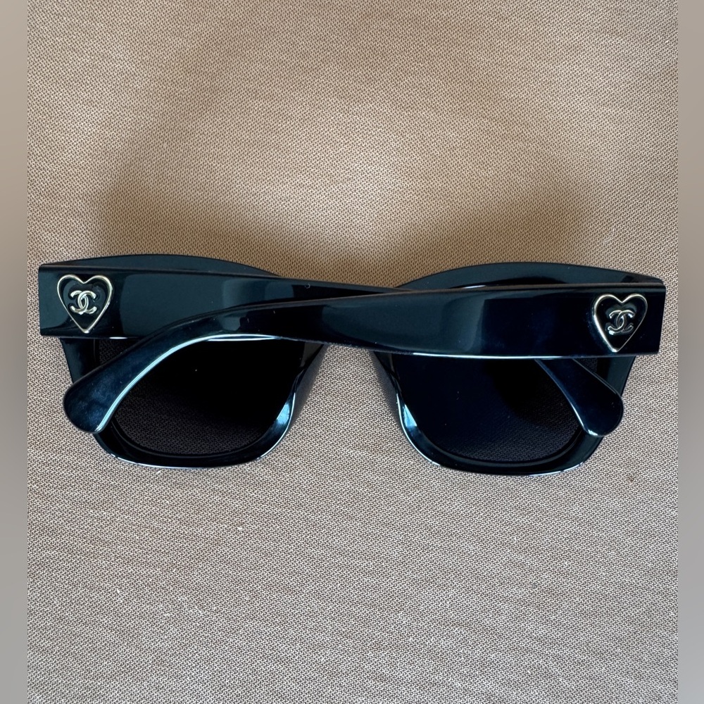 Chanel classic black heart sunglasses